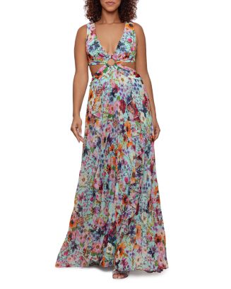 AQUA Printed Cutout Dress | Bloomingdale's