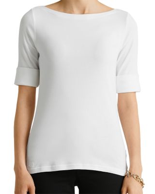 Ralph Lauren - Elbow Sleeve Boat Neck Top