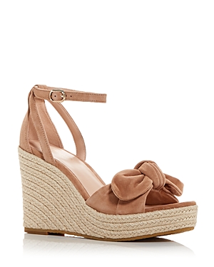 Shop Kate Spade New York Women's Tianna Almond Toe Knotted Bow Espadrille Wedge Sandals In Medium
