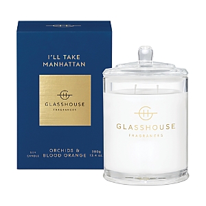 Glasshouse Fragrances 13.4 Oz. I'll Take Manhattan Candle In Blue