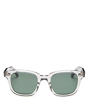 Garrett Leight Unisex Square Sunglasses, 49mm In Gray/green Solid