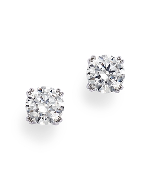 Bloomingdale's Certified Diamond Stud Earrings in 14K White Gold featuring diamonds with the De Beer