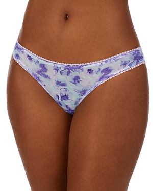 On Gossamer Printed Mesh Hip Bikini In Violet Dreams