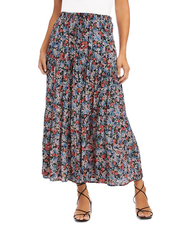 Karen Kane Floral Tiered Midi Skirt | Bloomingdale's