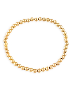 Adinas Jewels Ball Beaded Stretch Bracelet In 14k Gold Plated