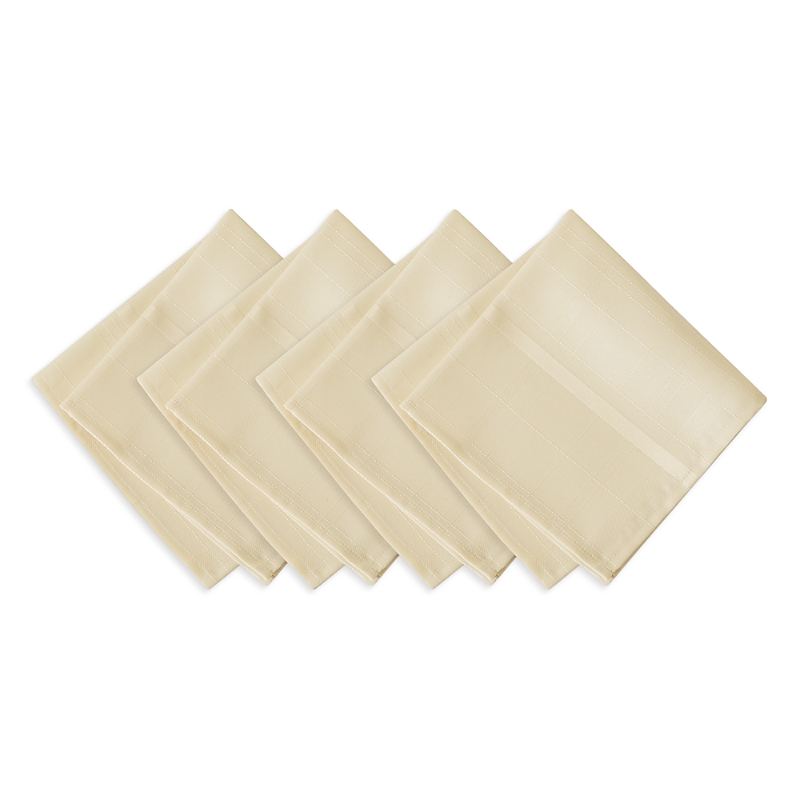Elrene Home Fashions Elrene Elegance Plaid Damask Napkins, Set Of 4 In Beige