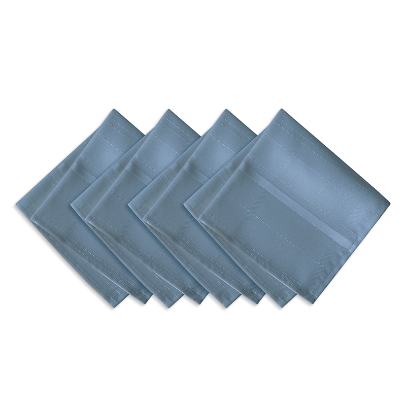 Elrene Home Fashions Elrene Elegance Plaid Damask Napkins, Set Of 4 In Baby Blue