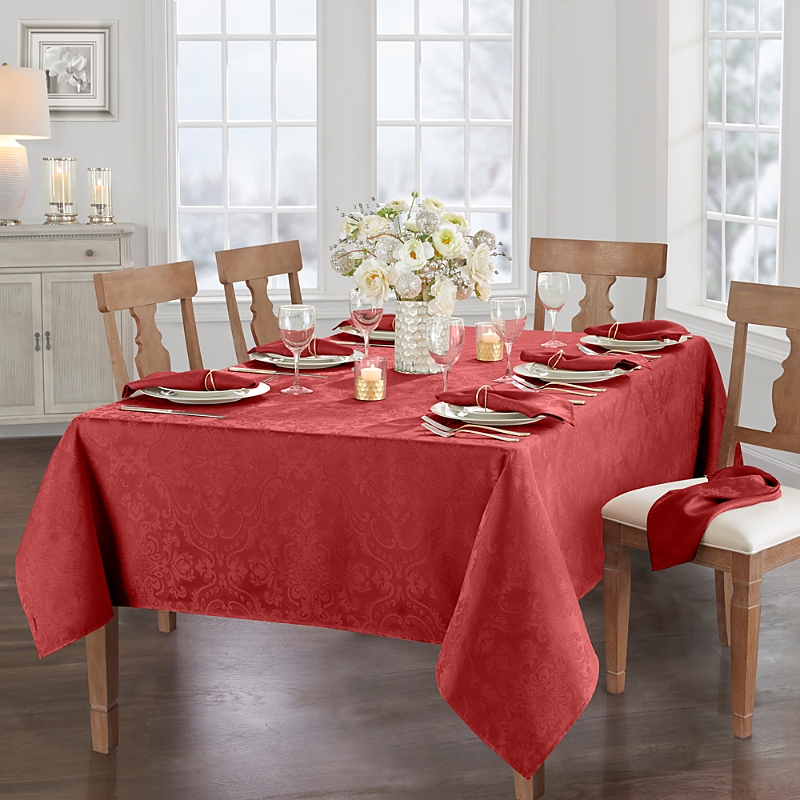 Elrene Caiden Elegance Damask Oblong Tablecloth, 52 x 70
