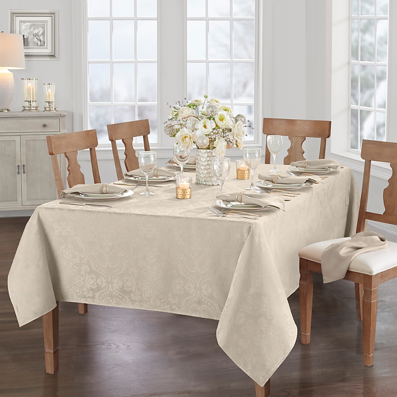 VILLEROY & BOCH ELRENE CAIDEN ELEGANCE DAMASK OBLONG TABLECLOTH, 52 X 70