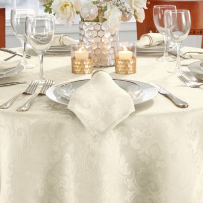 Caiden Elegance Damask Round Tablecloth, 90" x 90"