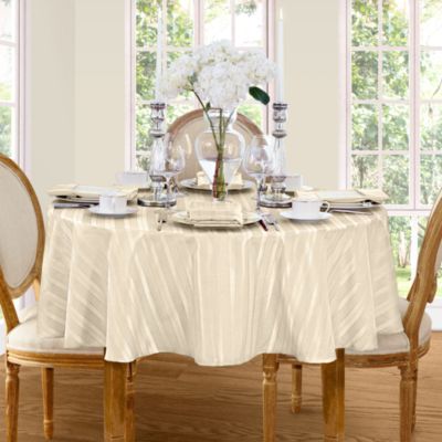 Denley Stripe Jacquard Round Tablecloth, 70" x 70" 