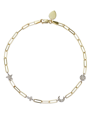 Meira T Diamonds & Yellow Gold Celestial Charm Bracelet