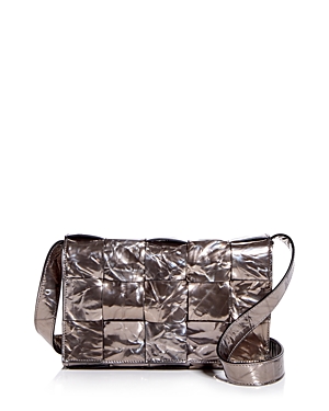 Bottega Veneta Cassette Leather Crossbody In Anchor/silver