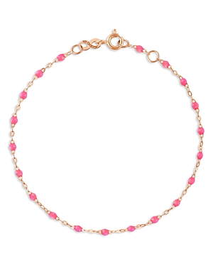Gigi Clozeau 18k Rose Gold Classic Gigi Resin Bead Bracelet In Pink/rose Gold