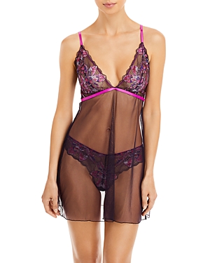 Cosabella Paradiso Floral Lace Chemise In Himalayan Sky