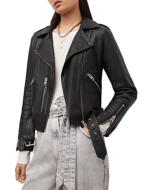 Allsaints Balfern Leather Biker Jacket In Black