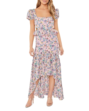 Likely Shondra Peplum Floral High-low Dress In Roseshadow