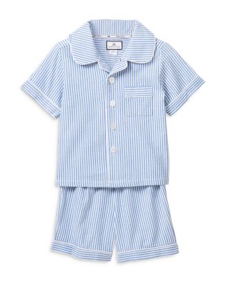 Petite Plume Unisex French Blue Seersucker Pajama Shorts Set - Baby ...