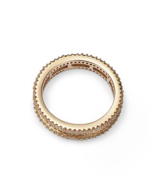 Diamond Round & Baguette Eternity Band in 14K Yellow Gold, 1.0 tcw 