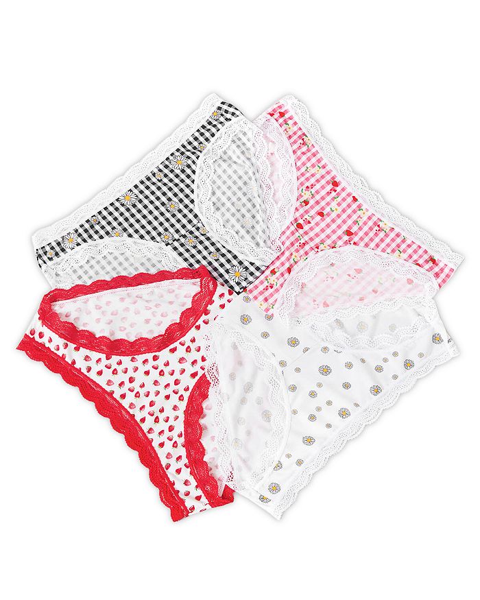 Stripe and Stare Strawberries and Cream Hipster Panties Box, Set of 4