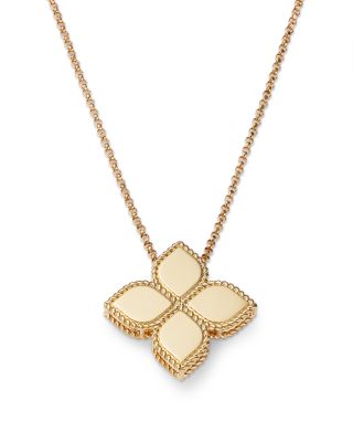 18K Yellow Gold Venetian Princess Mother-Of-Pearl &amp; Diamond Pendant Necklace, 16&amp;quot; 