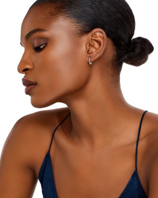 18K Yellow Gold Perfect Extra Small Diamond Hoop Earrings