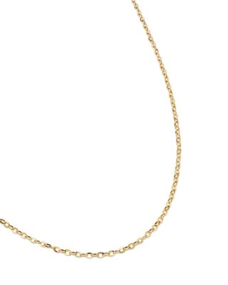 Flat Rolo Link Chain Necklace in 14k Yellow Gold