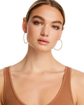 14K Yellow Gold Twisted Endless Hoop Earrings 