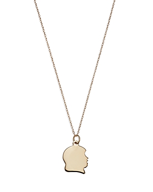 Bloomingdale's Girl Head Pendant Necklace in 14K Yellow Gold, 18 - 100% Exclusive