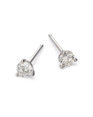 Certified Diamond Stud Earrings in 18K White Gold, 0.33 tcw 