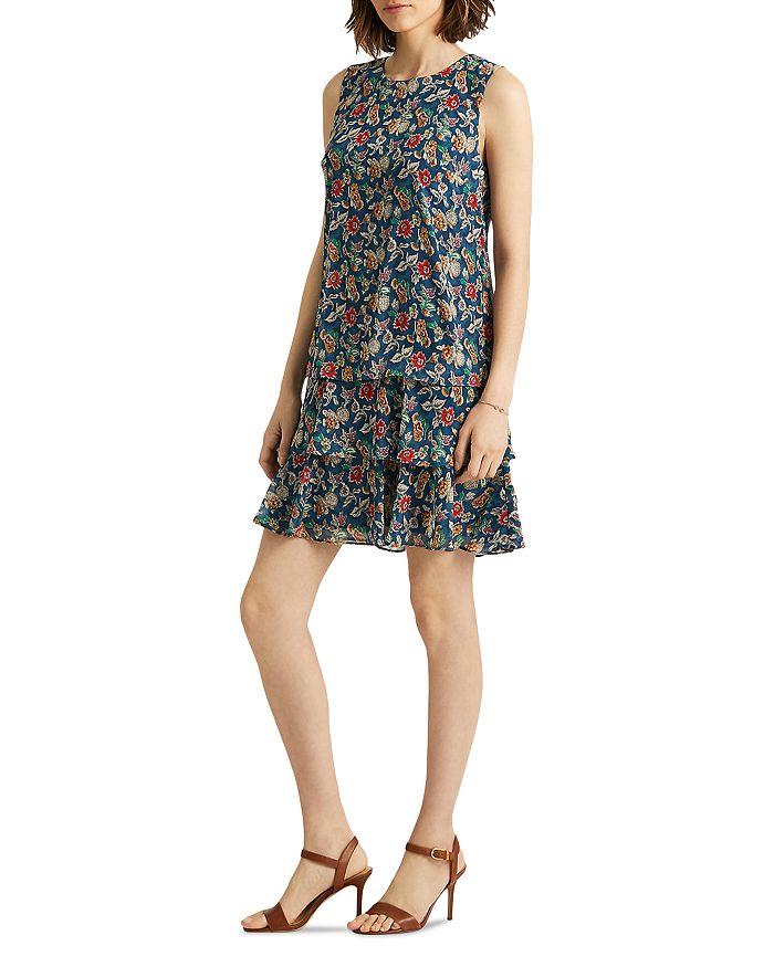 Ralph Lauren Floral Crinkle Georgette Dress | Bloomingdale's
