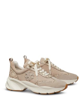 Tory Burch T Monogram Good Luck Trainer Sneakers In Light