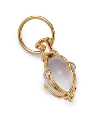 Crystal Diamond Pendant Set In 18 K Yellow Gold, 0.22 ct.