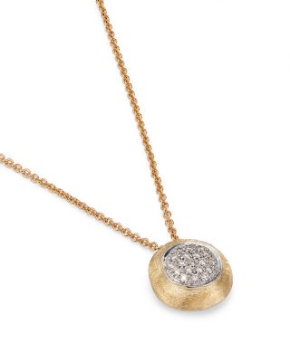 18K Yellow Gold Delicati Pendant Necklace with Diamonds, 16.5"