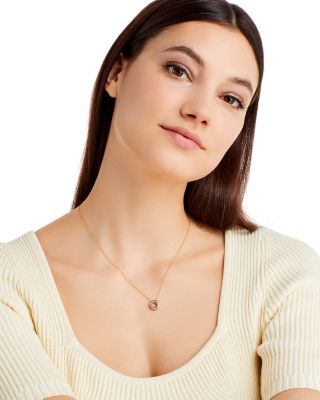 Diamond Circle Pendant Necklace in 14K Yellow Gold, 0.20 ct. t.w.