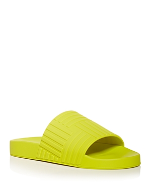 Bottega Veneta Intrecciato Logo-embossed Slides In Kiwi