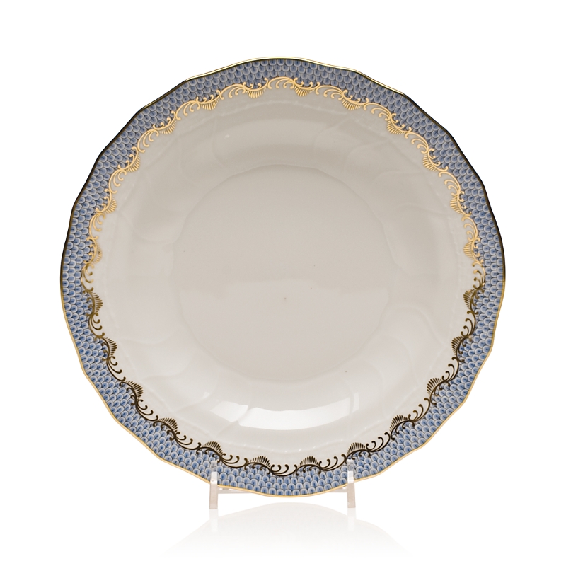 Herend Fish Scale Dessert Plate In Light Blue