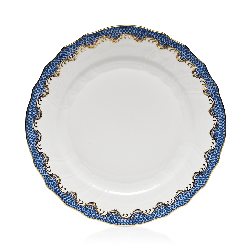 Herend Fish Scale Dessert Plate In Blue
