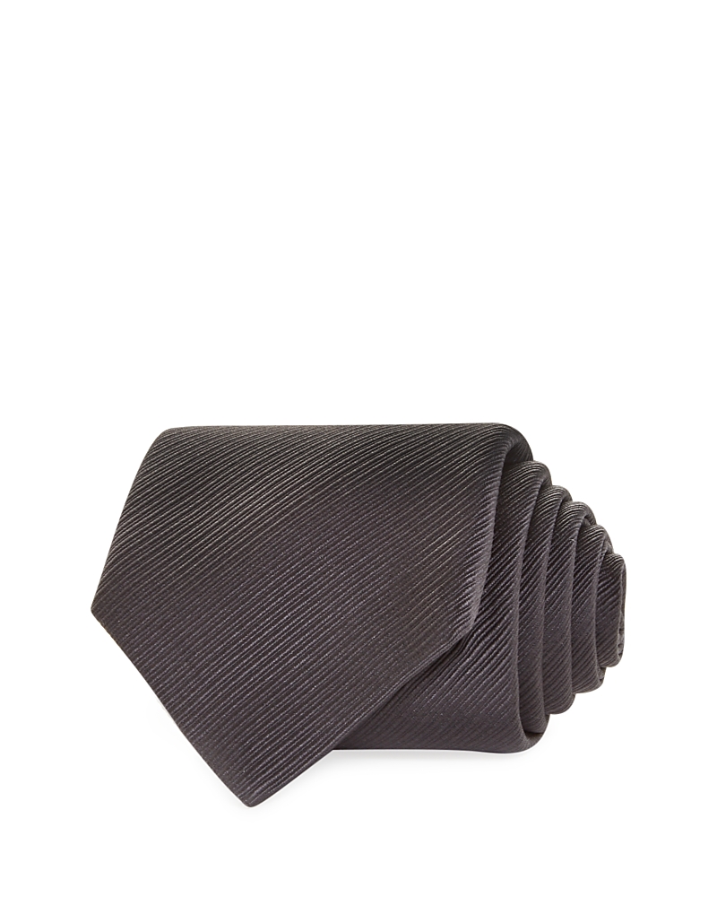 David Donahue Stripe Silk Tie In Charcoal