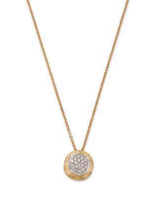 18K Yellow Gold Delicati Pendant Necklace with Diamonds, 16.5"