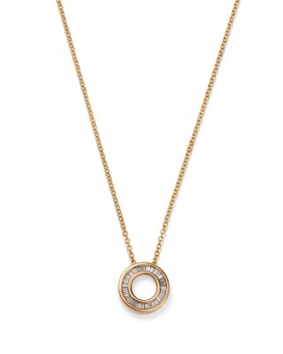 Diamond Circle Pendant Necklace in 14K Yellow Gold, 0.20 ct. t.w.