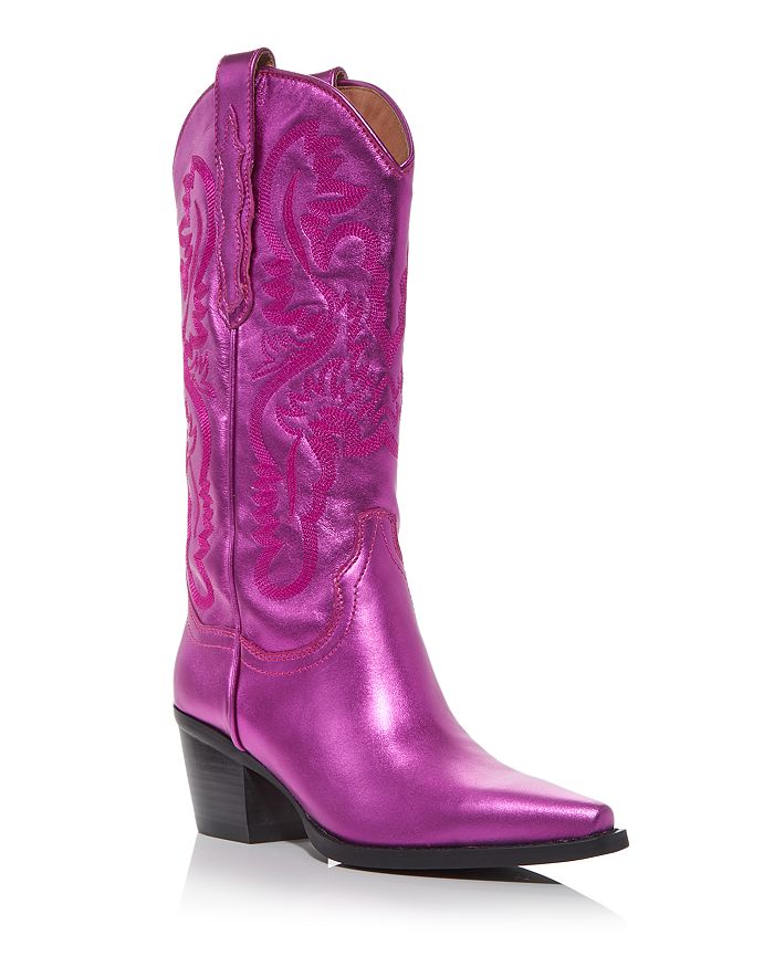 Jeffrey Campbell Women's Dagget Western Boots In Fuscsia Metallic