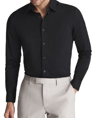 REISS - Voyager Stretch Performance Solid Regular Fit Button Down Travel Shirt