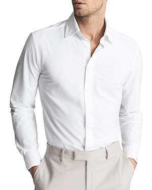 Shop Reiss Voyager Stretch Performance Solid Regular Fit Button Down Travel Shirt In White