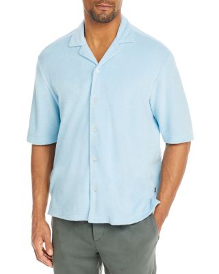 BOSS - Lars_O Cotton Blend Terry Regular Fit Button Down Camp Shirt