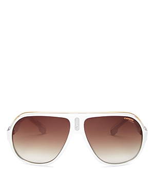 Carrera Aviator Sunglasses, 63mm In White/brown Gradient