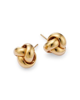 Love Knot Stud Earrings in 14K Yellow Gold