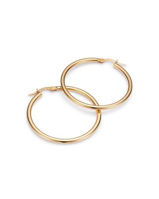18K Yellow Gold Hoop Earrings