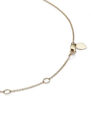 14K Yellow Gold & 14K White Gold Diamond & Turquoise Evil Eye Adjustable Pendant Necklace, 18"