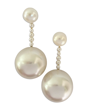 Nicola Bathie Imitation Pearl Drop Earrings in 14K Gold Plated